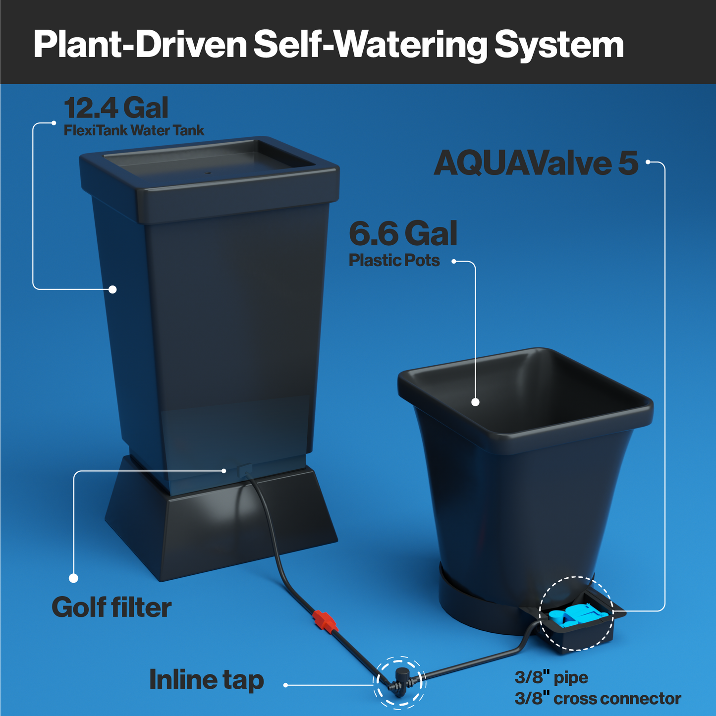 AutoPot 1Pot XL Plant Watering System with AQUAvalve5: Versatile, Expandable Irrigation for Flowering Plants and Shrubs